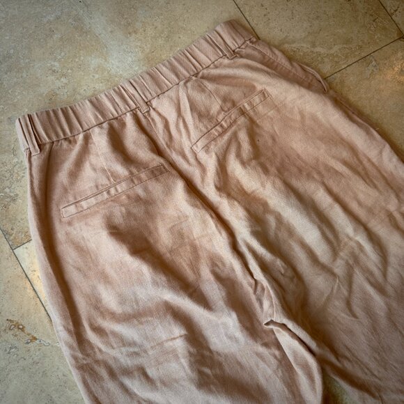 Abercrombie & Fitch Linen-Blend Tailored Wide Leg Pant Size M, Brown - Picture 6 of 9